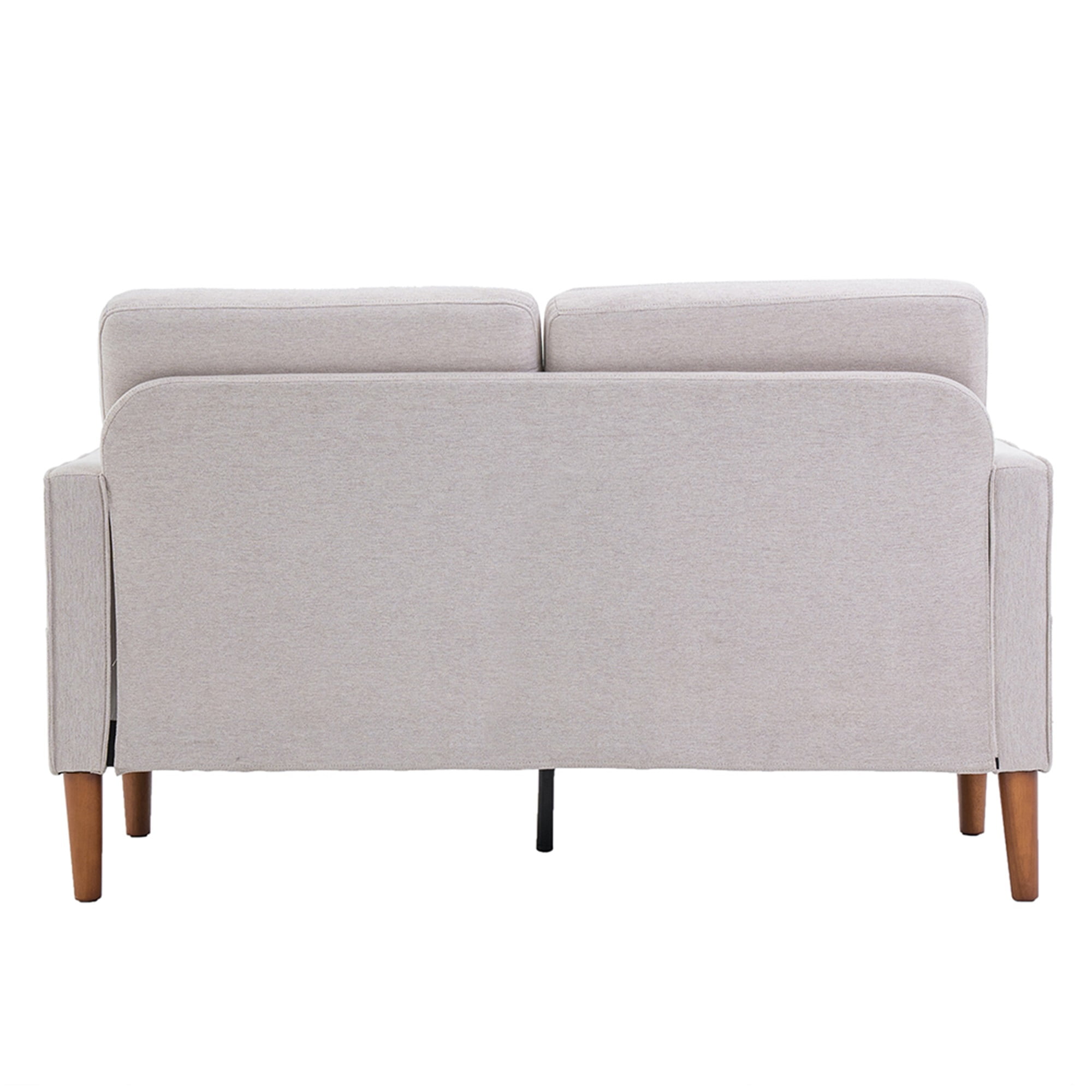 Resenkos 2 Seater Sofa Couch Linen Loveseat with Tapered Wood Legs for Living Room White Fabric Resenkos 2 Seater Sofa Couch Linen Loveseat with Tapered Wood Legs for Living Room White Fabric