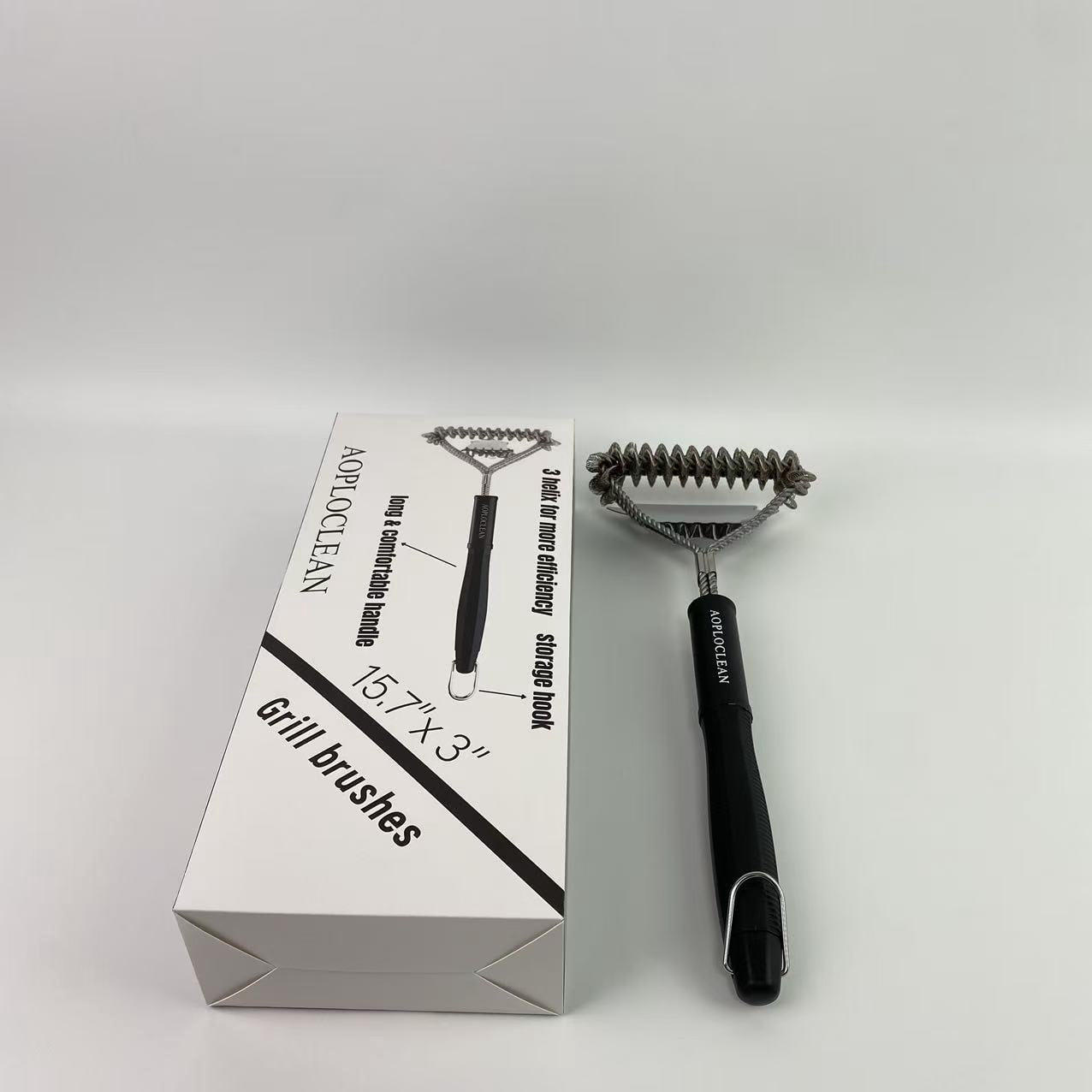 AOPLOCLEAN Grill brushes - Safe BBQ Brush for Grill -Stainless Grill Grate Cleaner - Safe Grill Accessories for Porcelain/Charcoal Grill