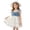 Blue, variant on Girl's Dress&Hat 2Pc Set Sleeveless Casual Button Cotton Summer Beach Sundresses Outfit Blue-A