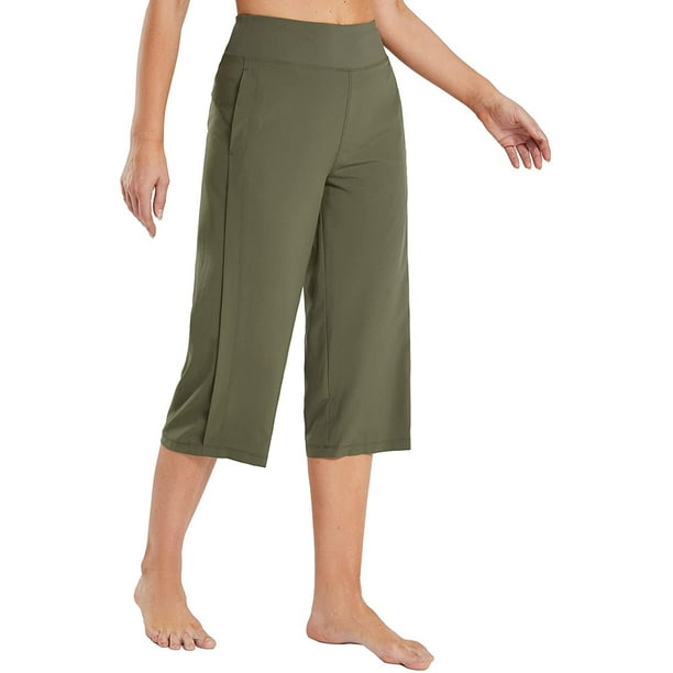 Women's Capri Pants Wide Leg Casual Summer Yoga Pants High Waisted