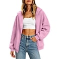 thumbnail image 6 of BUIGTTKLOP Zip up Hoodies for Women Fall Winter Casual Sweatshirts Zipper Oversized Lightweight Cute Jackets with Pockets, 6 of 8