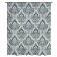 thumbnail image 2 of Boho Floral Sheer Curtains 54 Inches Long, Retro Teal Blue Flower Vintage Light Filering Curtains, Breathable Simi Curtain Privacy Drapes for Kitchen Bathroom Lightweight Small Window Treatment, 2 of 9