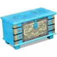 thumbnail image 4 of vidaXL Solid Mango Wood Storage Chest Box Trunk Living Room Decor Red/Blue, 4 of 18