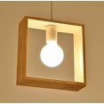 thumbnail image 1 of Lámpara de techo de madera industrial creativa E27, lámpara de techo moderna, lámpara de araña moderna (cuadrada) Feliz Sencillez, 1 of 5