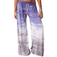 thumbnail image 1 of Pantalones Sueltos Pierna Ancha Cintura Alta Degradado Cordón Cinturón Ajustable Impresión Pantalones Casuales Púrpura XL, 1 of 5