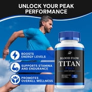 Blood Flow Titan for Men Capsules – BloodFlow Titan Vitamin Complex Pills, Energy, 1 Pack, 60 Capsules