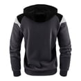 thumbnail image 3 of Men's Casual Fashion Zip Up Hoodie Autumn Winter Patchwork Contrast Ribbed Design Sweatshirt Comfortable Stylish Jacket, 3 of 4