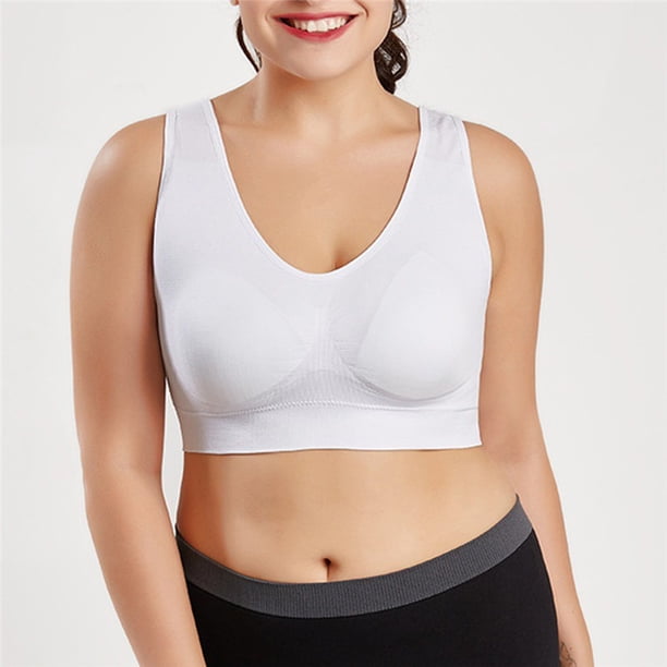 Sujetador deportivo transpirable de una sola capa sin aros para mujer, ropa interior cómoda de talla grandepangjing
