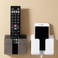 thumbnail image 5 of Caja de almacenamiento montada en la pared, organizador multifunción sin perforaciones, Control remoto de TV, soporte de carga para enchufe de teléfono móvil, 1-4 Uds., 5 of 5