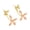 Pink, variant on SmartBy 1 Pair Stud Earrings Double-Layered Three-Dimensional Flower Design Enamel Gardenia Petal Shape Women Drop Earrings Jewelry Accessories
