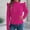 Hot Pink, variant on EchfiProm Sweaters Women Pullover Christmas Mock Neck Pink Work Knit Long Sleeve Ruffle Sleeve Solid Sweater Top S