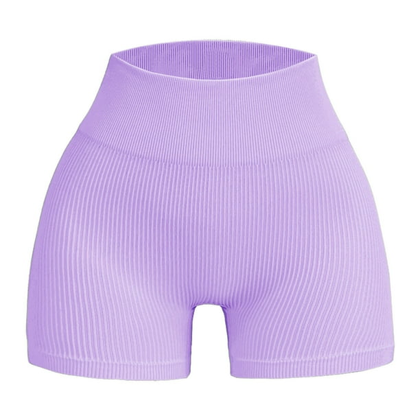 Pantalones cortos de entrenamiento sin costuras y acanalados para mujer: cintura alta, elásticos para yoga/gimnasio, talla real, tallas asiáticas, lavado a mano en frío.