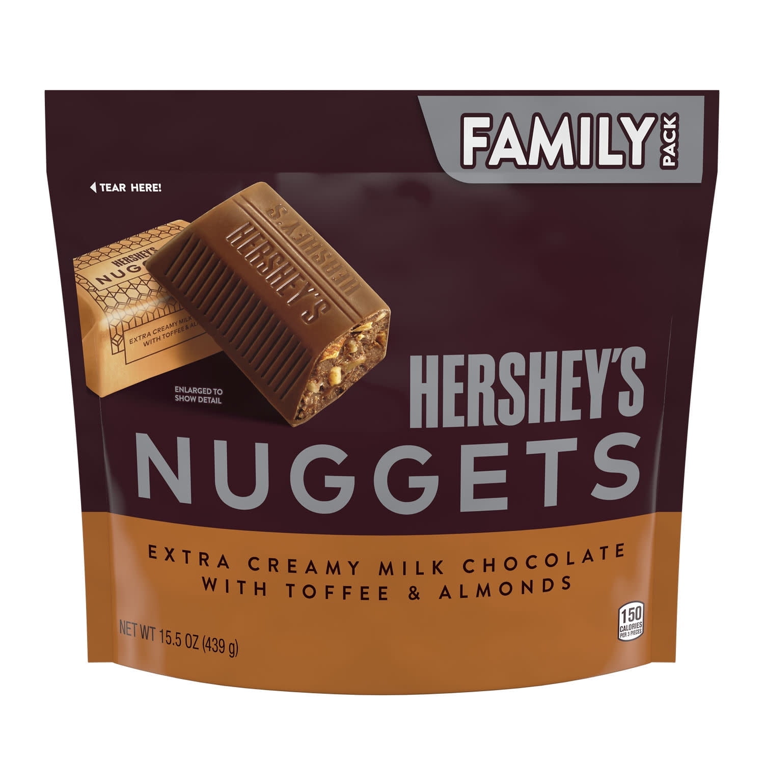Hershey's Nuggets Milk Chocolate, Toffee and Almonds Candy, Family Pack 15.5 oz