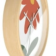 thumbnail image 3 of Minimalist Floral Design Wall Clock with Wooden Frame, 3 of 3