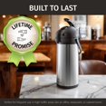 thumbnail image 5 of Jarra De Café Con Airpot Y Cepillo De Limpieza - Airpot De 101Oz / 3L 24 Horas Para Bebidas Frías O Calientes - Jarras De Café Para Mantener Caliente Extra Grandes - Dispensador De Café Con Bomba Disp, 5 of 5