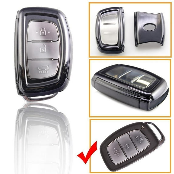 Xotic Tech TPU Black Full Cover Sport Key Fob Case For Hyundai Accent Santa Fe Elantra Tucson