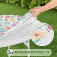 thumbnail image 5 of Pioneer Flower Floral Print Pattern Round Fitted Tablecloth with Elastic Edge,Dining Table Cover Waterproof,Outdoor Round Tablecloth for Camping,Dining,Indoor and Outdoor, 5 of 7