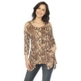thumbnail image 1 of White Mark Women's Snake Print Cold Shoulder Tunic, 1 of 6