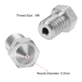thumbnail image 3 of Cabezal de boquilla de impresora 3D de 0.2mm con rosca M6 para V5 V6 1.75mm extrusor, acero inoxidable 2pcs, 3 of 4