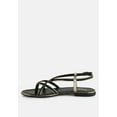 thumbnail image 4 of PHEOBE Strappy Black Flat Sandals, 4 of 7