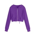 thumbnail image 3 of Women Casual Solid Long Sleeve Zipper Pocket Shirt Hooded Sweatshirt Tops over Size Hoodies Women Womens Sweatshirts Zip up Oversized Hoodie Woman Hoodies with Zippers Hoodie Female Women S, 3 of 3