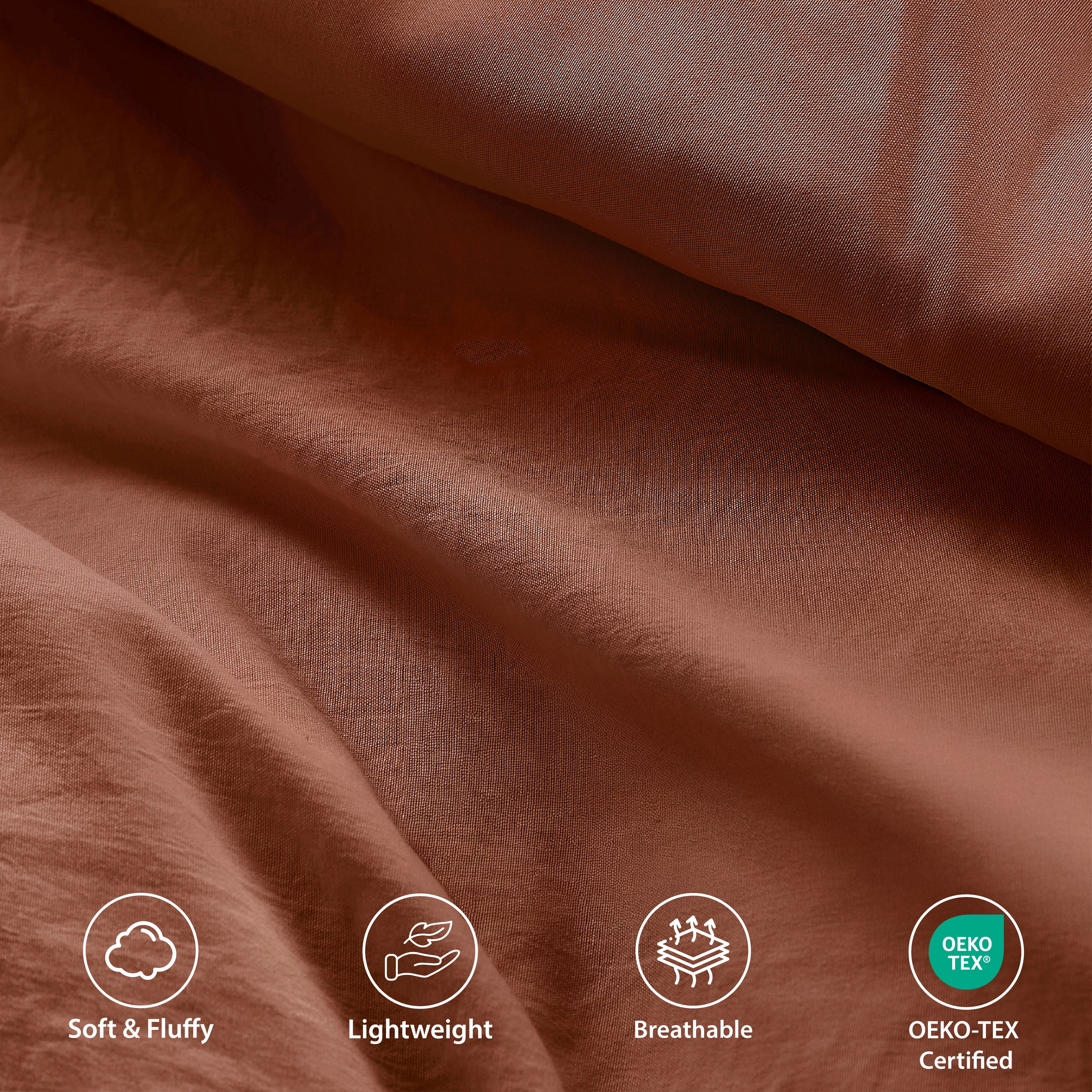Regency Heights Twin/Twin XL Comforter Set, Boho 2-Piece Pintuck Stitching Dorm Bedding Set, Soft Washed Pleated Bed Sets with Pillow Sham Clay