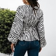 thumbnail image 4 of Womens Fall Tunic Tops Henley V Neck Lantern Long Sleeve Blouses Trendy Printed Button Drawstring Tshirts for Leggings, 4 of 7