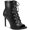 Black, variant on Womens Florita Pleather Zip Up Lace-Up Heels