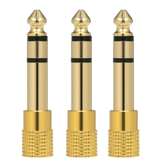Yeacher 3PCS Audio Jack Adapter 6.35mm Male 3.5mm Female Stereo Jack Convertor Plug for Microphone Headphone Amplifier