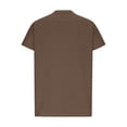 thumbnail image 6 of Cotton Linen Shirts for Women Summer Lace Trim V-Neck Tunic Tops Loose Fit Short Sleeve Tops Casual,Brown,L, 6 of 8