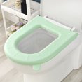 thumbnail image 1 of Asiento de inodoro Wtgtog Eva, asiento de inodoro doméstico, asiento de anillo, funda ligera impermeable para asiento de inodoro con asa, adaptable a diferentes estaciones, como se muestra en verde., 1 of 7