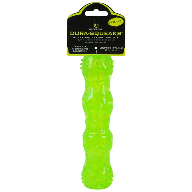 Hyper Pet Dura Squeaks Stick Dog Chew Toys, Medium, Green