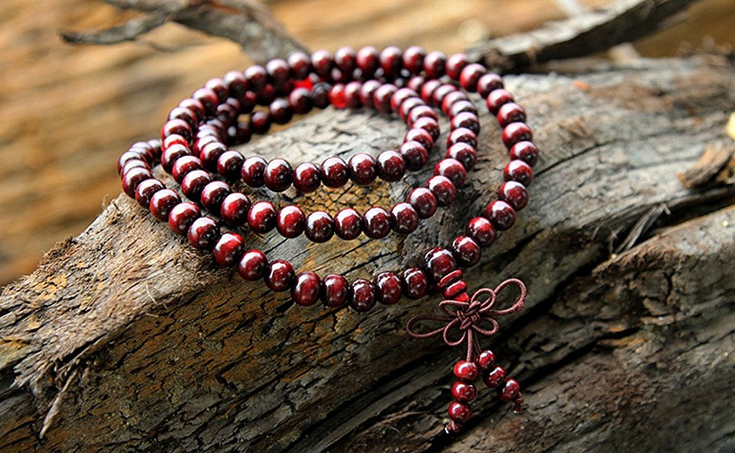 Buy Fabula Maroon Buddhist Prayer Beads Multi Layer Bracelet online