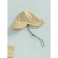thumbnail image 4 of WIBACKER 0-3T Toddler Baby Boys Seersucker Short Sleeve One Piece Rash Guard Swimsuit Zipper Bathing Suit Swimwear with Hat, 4 of 9