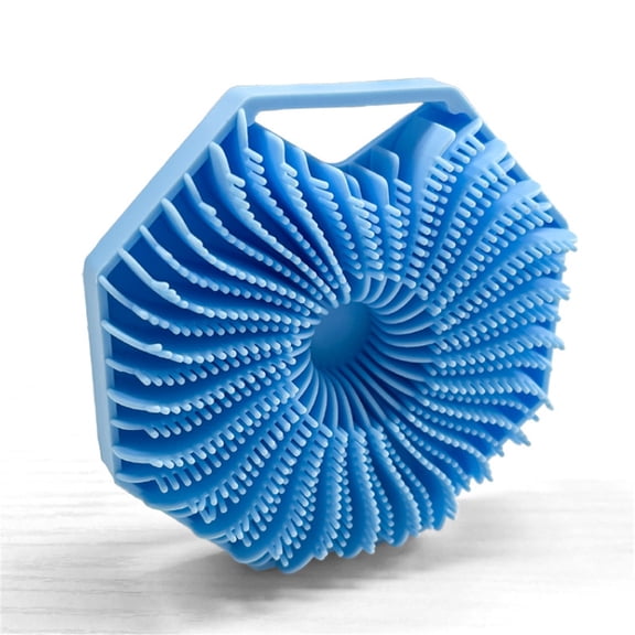 Antimicrobial Silicone Body Scrubber, Exfoliating Body Scrubber for Sensitive Skin, Eco Friendly Shower Scrubber for Body, Silicone Body Brush for Showering, Blue