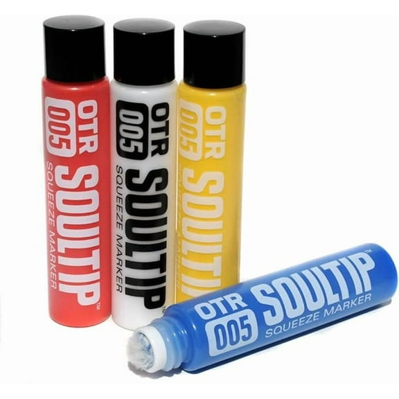 On The Run .005 Soultip Permanent Paint Squeeze Marker Set of 4 Primary Colors