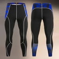 thumbnail image 2 of IWRICH Compression Pants for Men Running Tights Gym Yoga Leggings for Athletic Workout Blue S, 2 of 4