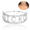 thumbnail image 4 of Collier Ras du Cou Mode pour Femmes avec Strass et Lettres en Alliage, 4 of 10
