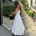 thumbnail image 5 of Women's Deep V Halter Maxi Dress, Solid Cutout Flowy Backless Summer Dress, 5 of 6