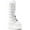 White Vegan Leather, variant on Women's Damned 318 Knee-High Platform Buckle Boot