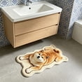 thumbnail image 4 of Dogs Shape Bath Plush Mat Rug, Polyester Non-Slip Quick Dry Absorbent Thin Bathroom Rugs Fit Under Door Bathroom Floor Mats-Shower Rug for in Front of Bathtub, Sink, Shower Room, 4 of 5