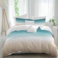 thumbnail image 2 of Teal Beige Ombre Cream Bedding 3 Piece Duvet Cover Set Twin Size, Modern Turquoise Abstract Art Aesthetics Soft Microfiber Comforter Cover with Zipper Closure & Pillowcases, FadeResistant Quilt Cover, 2 of 9