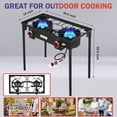 thumbnail image 4 of Vivicreate Double Burner Propane Stove, Cast Iron Outdoor Gas Cooker with Regulator Hose, Portable Camping Stove for BBQ, Tailgating, Seafood Boil, 4 of 7