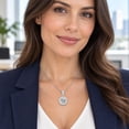 thumbnail image 6 of Women's Round-Cut Solitaire Pendant Necklace, White Copper Silver-Tone Chain, Fashion Commuter Necklace for Women, 6 of 7