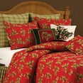 thumbnail image 2 of C&F Home Holly Red Noël Xmas Fêtes Floral Botanique Cachemire Rouge Vert Réversible Lavable à la Machine Courtepointe King King Rouge, 2 of 4