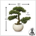 thumbnail image 5 of Realistic Faux Cedar Bonsai Tree, White Round Pot, Pebbles, Padded Bottom, 12.5 inches (H 33 cm), 5 of 5