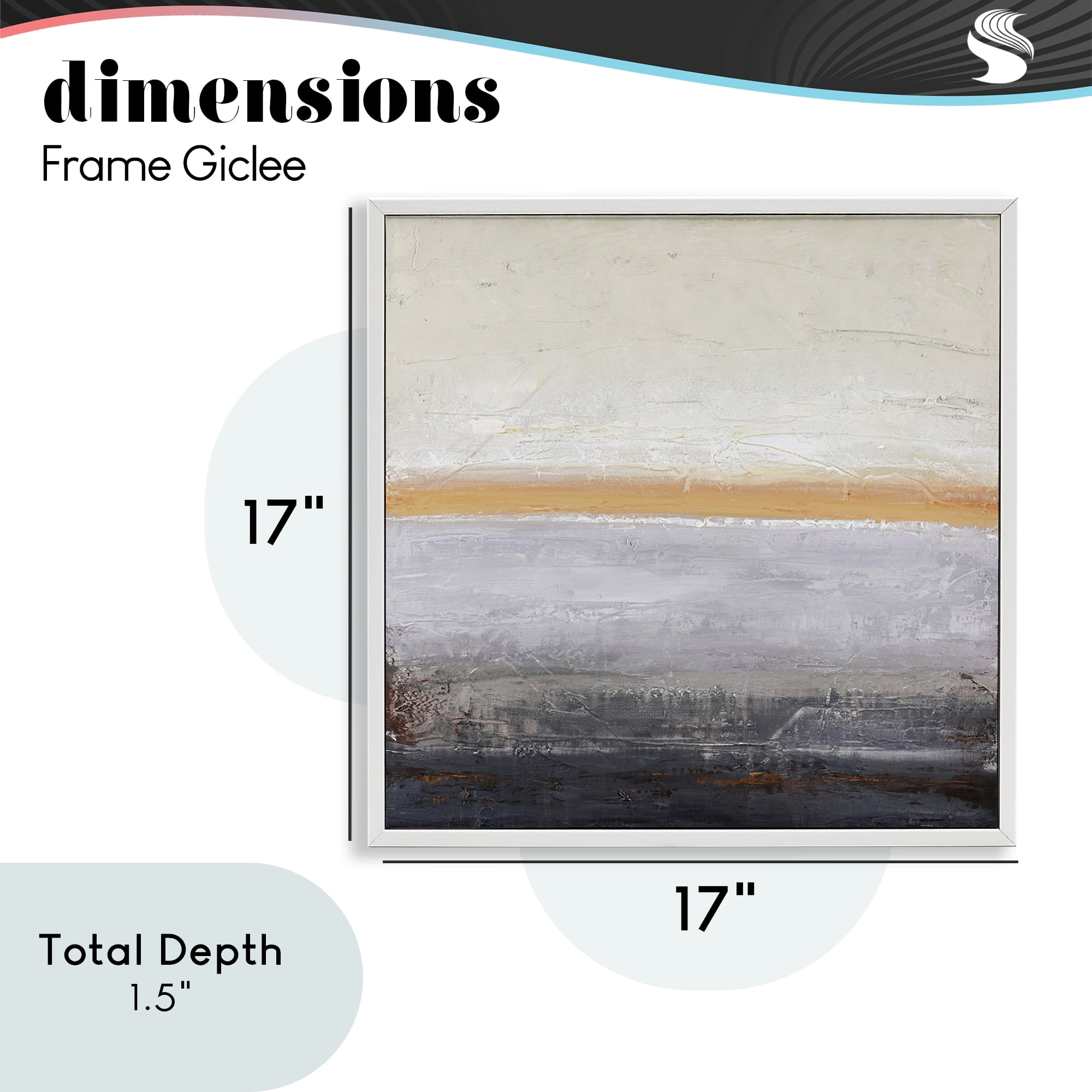 Warm Peachy Horizon White Framed Giclee Art, design by Design Fabrikken