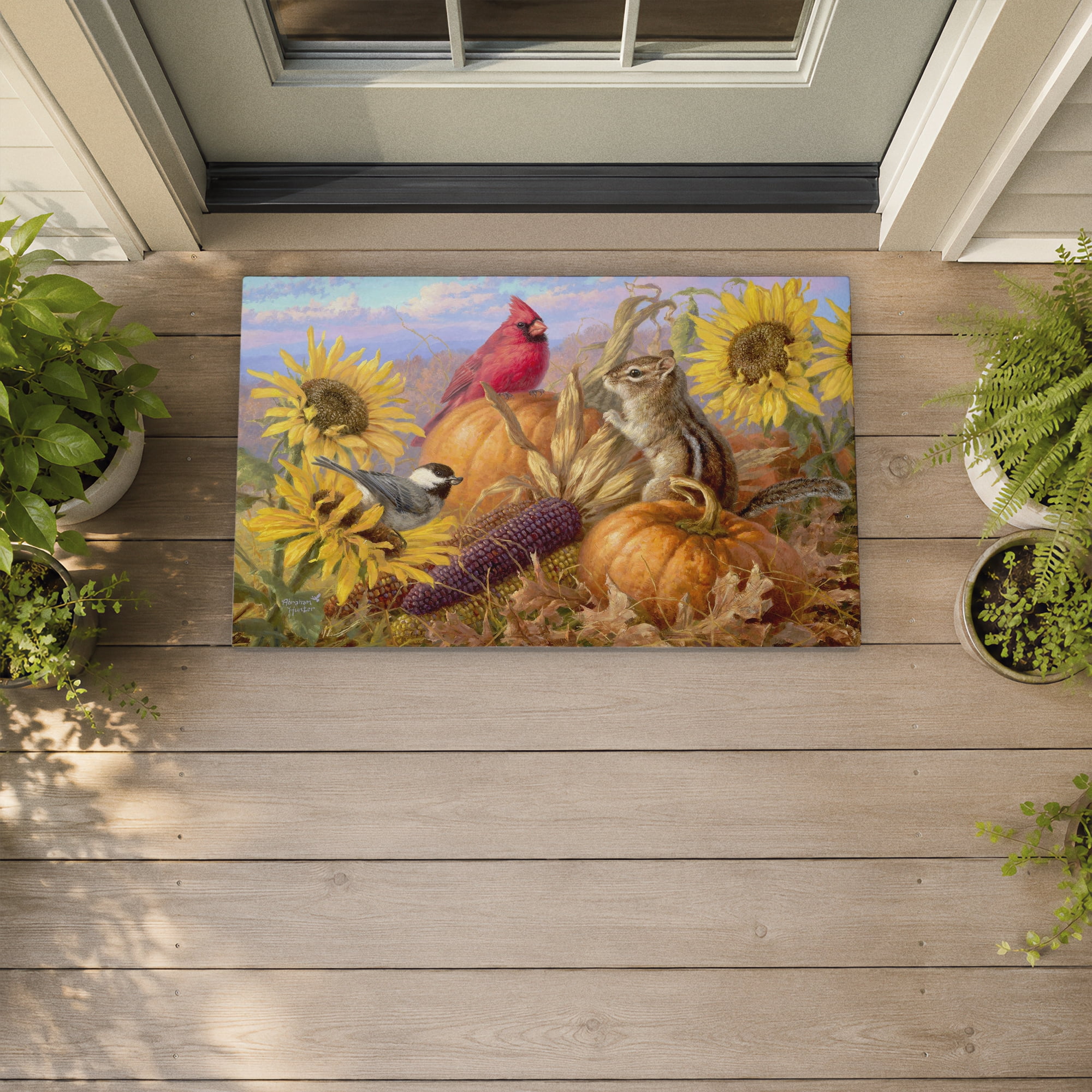 Stupell Industries Bountiful Harvest Happiness Printed Outdoor Door Floor Mat, design by Abraham Hunter