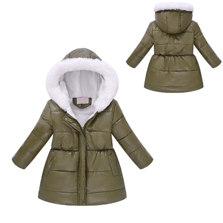 Baby Boys Girls Winter Coat Baby Girls Puffer Coat With Mid-length Hoods Zipper Windproof Jacket Outwear For Kids Baby Girls Kids Girls Fall Jacket Baby Winter Clothes