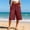 Wine women wide leg capri pants a1, variant on Cagogo Women's Wide Leg Capri Pants Elastic Waist Casual Loose Cropped Palazzo Trousers with Pockets Summer Beach Work Lounge Shorts, Army Green 2XL